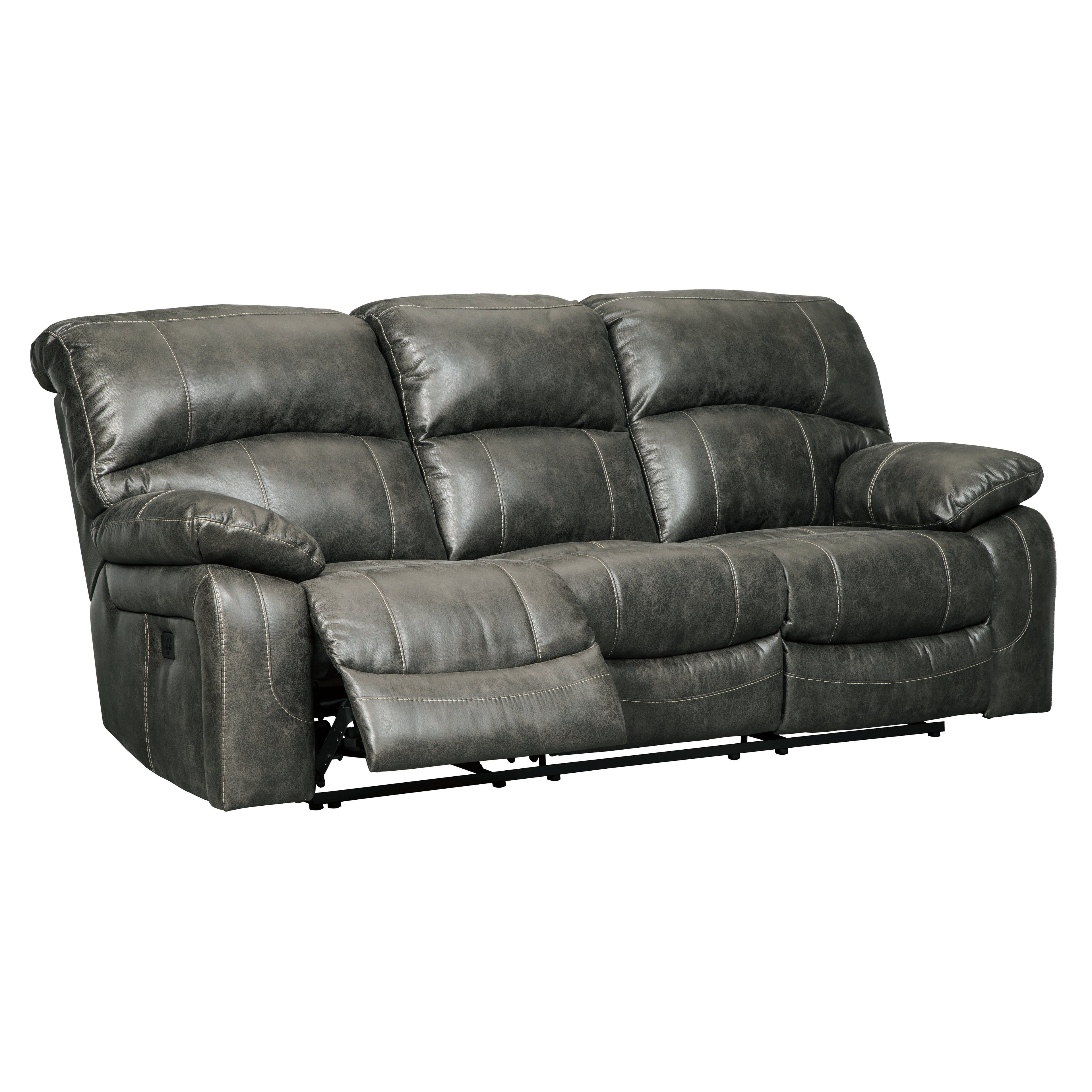 Dunwell Power Reclining Sofa and Loveseat with Power Recliner Ash-51601U3