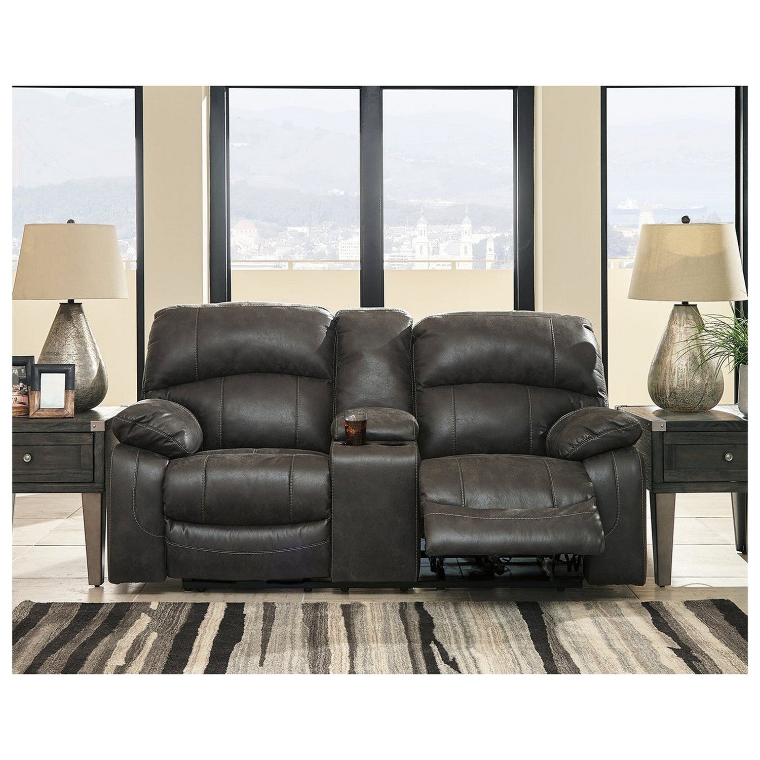 Dunwell Power Reclining Sofa and Loveseat with Power Recliner Ash-51601U3