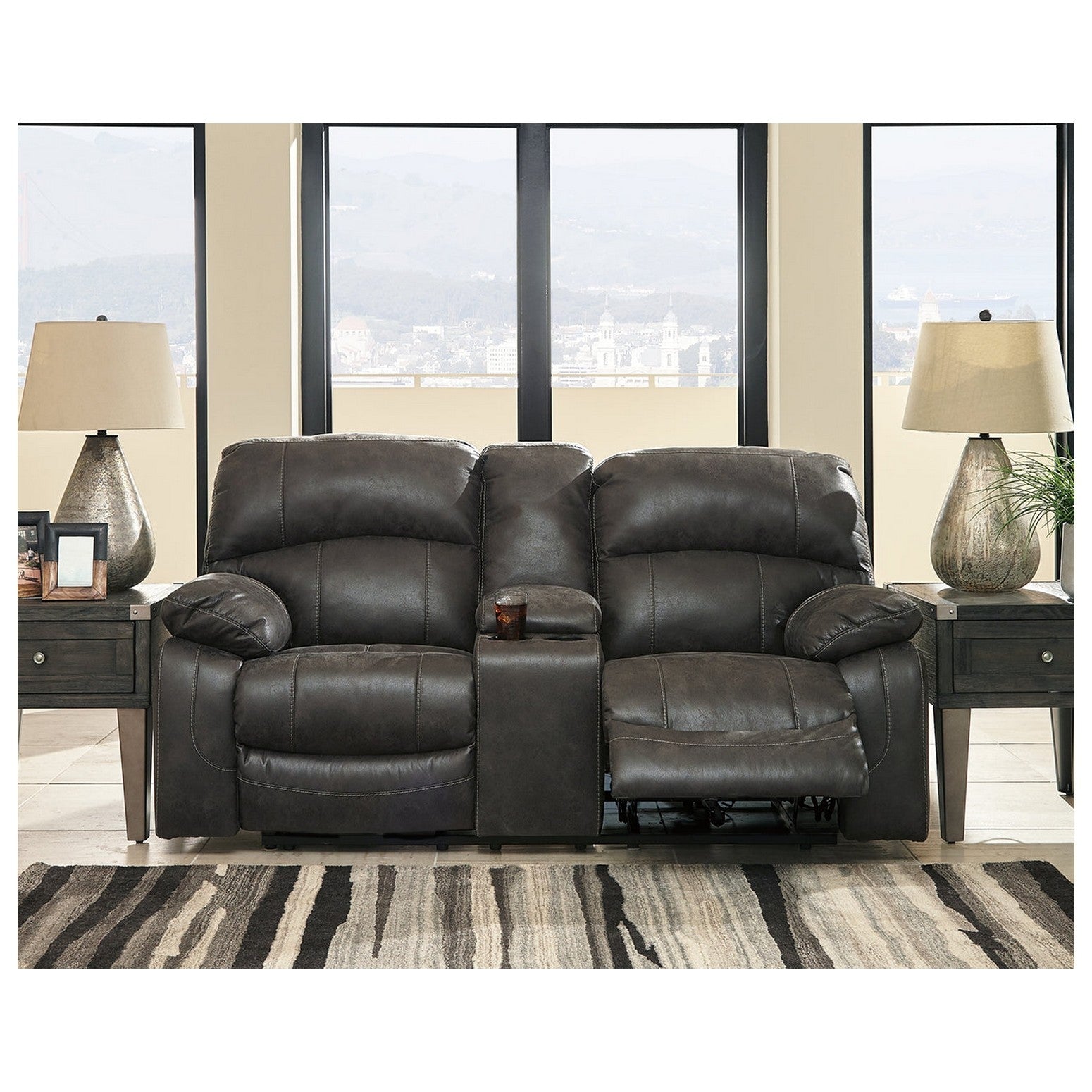 Dunwell Power Reclining Sofa and Loveseat Ash-51602U1