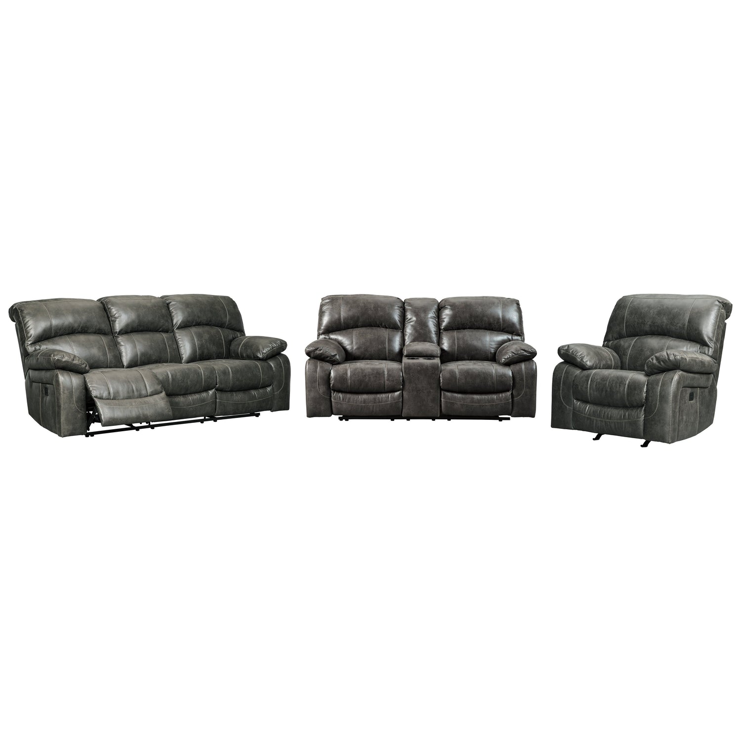 Dunwell Power Reclining Sofa and Loveseat with Power Recliner Ash-51601U3