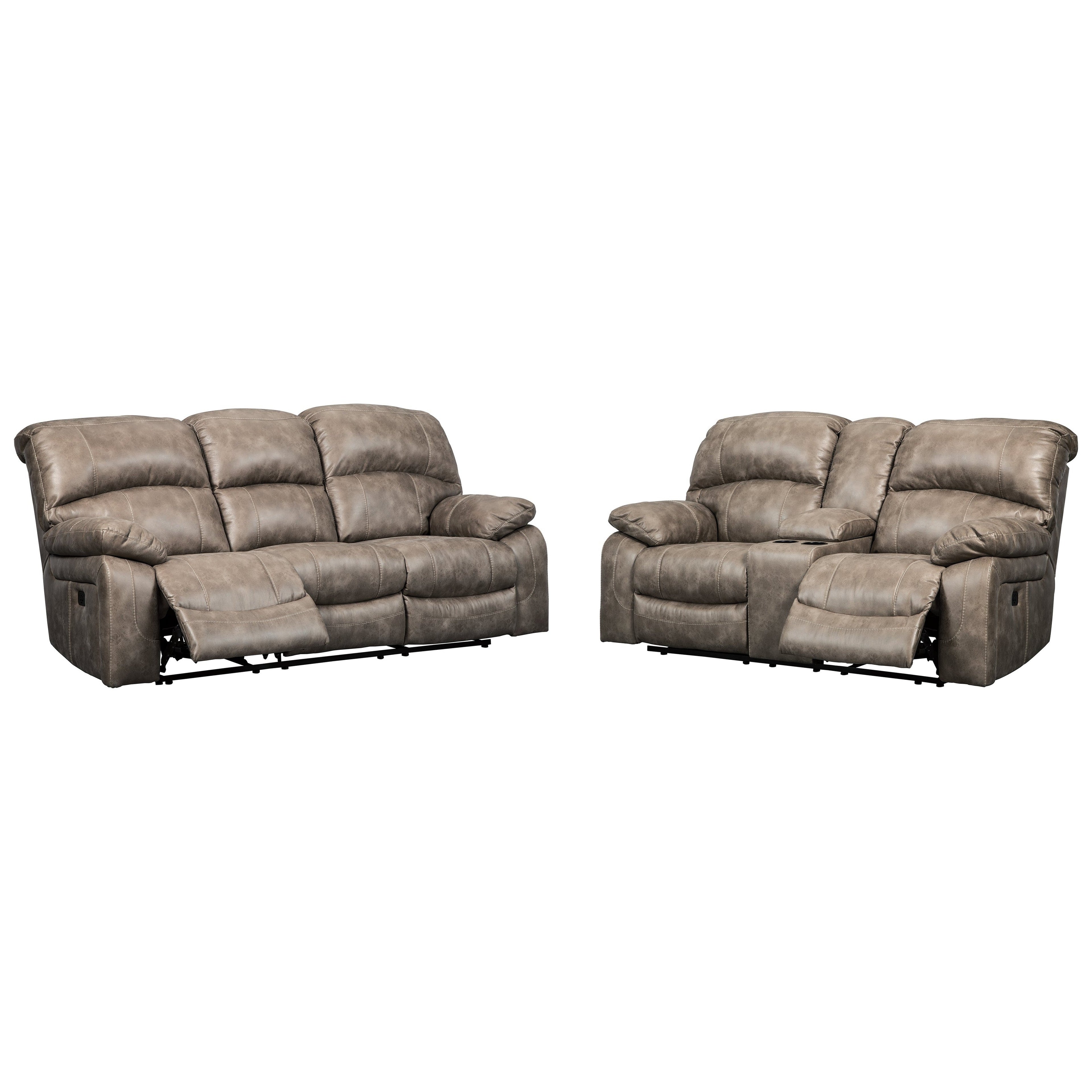 Dunwell Power Reclining Sofa and Loveseat Ash-51602U1