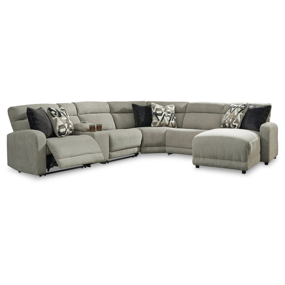 Colleyville 6-Piece Power Reclining Sectional with Chaise Ash-54405S12