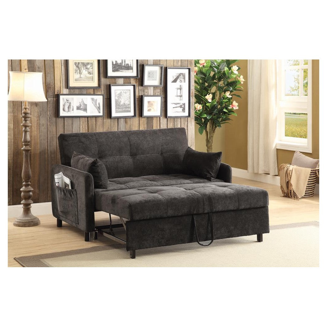 Coaster Underwood Tufted Sleeper Sofa Bed Charcoal Beck s Furniture