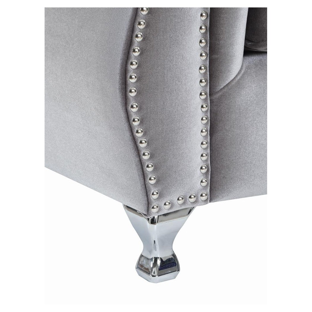 Frostine Button Tufted Chair Silver 551163