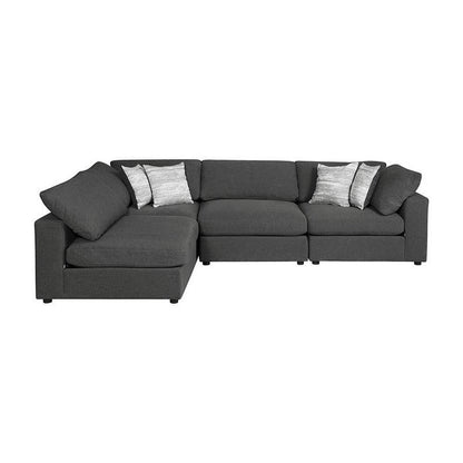 Serene 4-piece Upholstered Modular Sectional Charcoal 551324-SETA