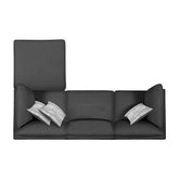 Serene 4-piece Upholstered Modular Sectional Charcoal 551324-SETB