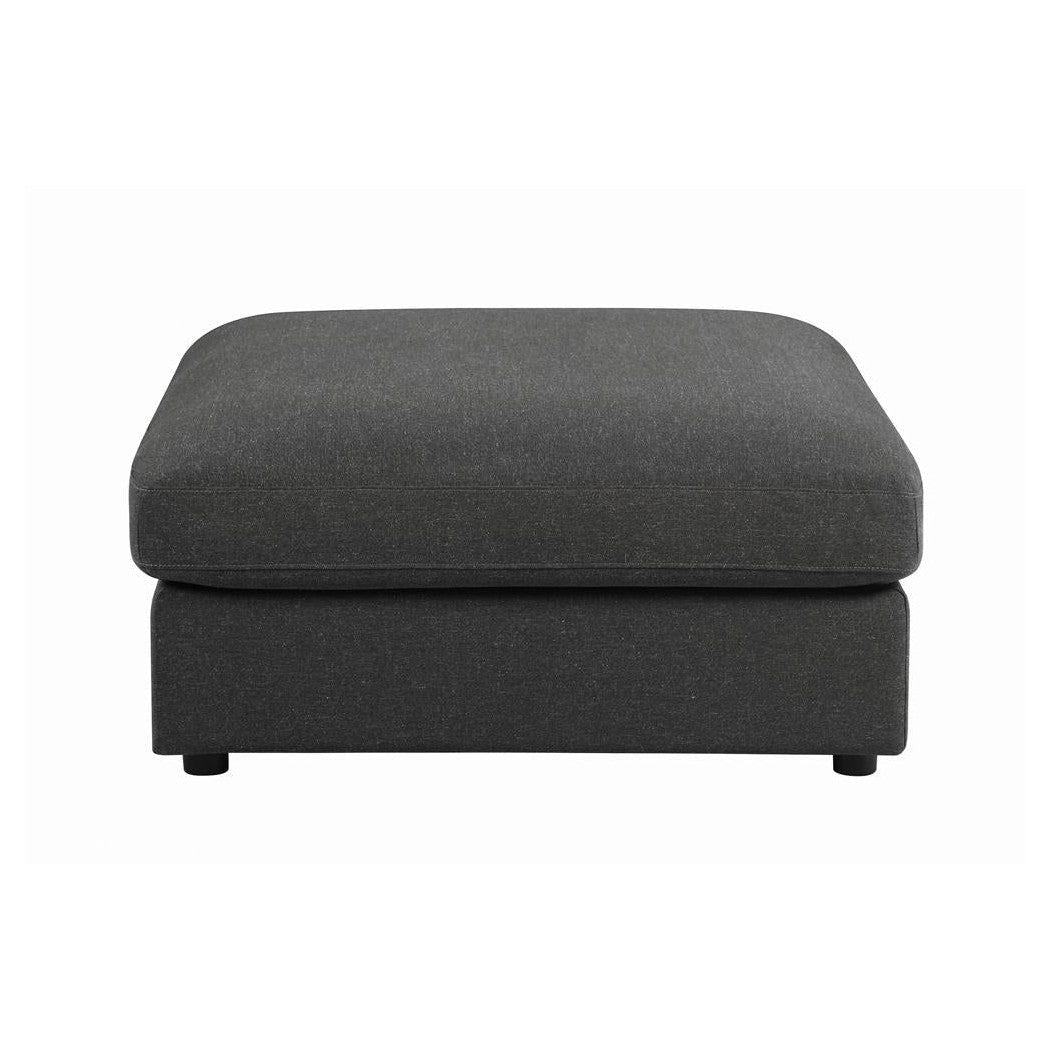 Serene Upholstered Rectangular Ottoman Charcoal 551326