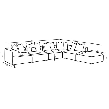 Jennifer 6-piece Upholstered Modular Sectional Terracotta 551591-SET