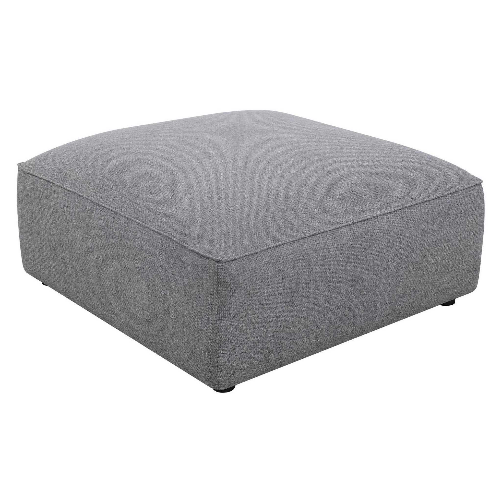 Jennifer Square Upholstered Ottoman Grey 551596