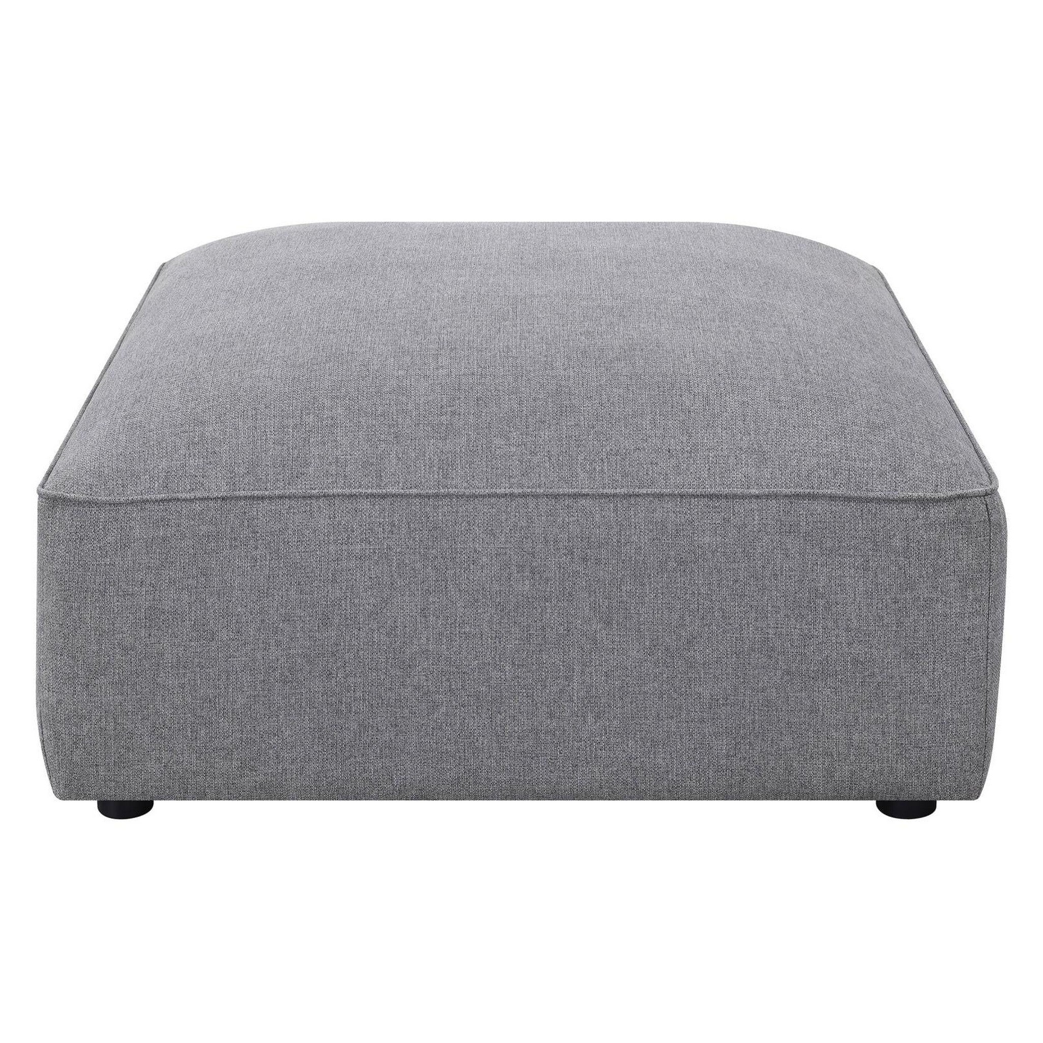 Jennifer Square Upholstered Ottoman Grey 551596