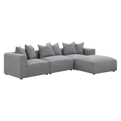 Jennifer Square Upholstered Ottoman Grey 551596