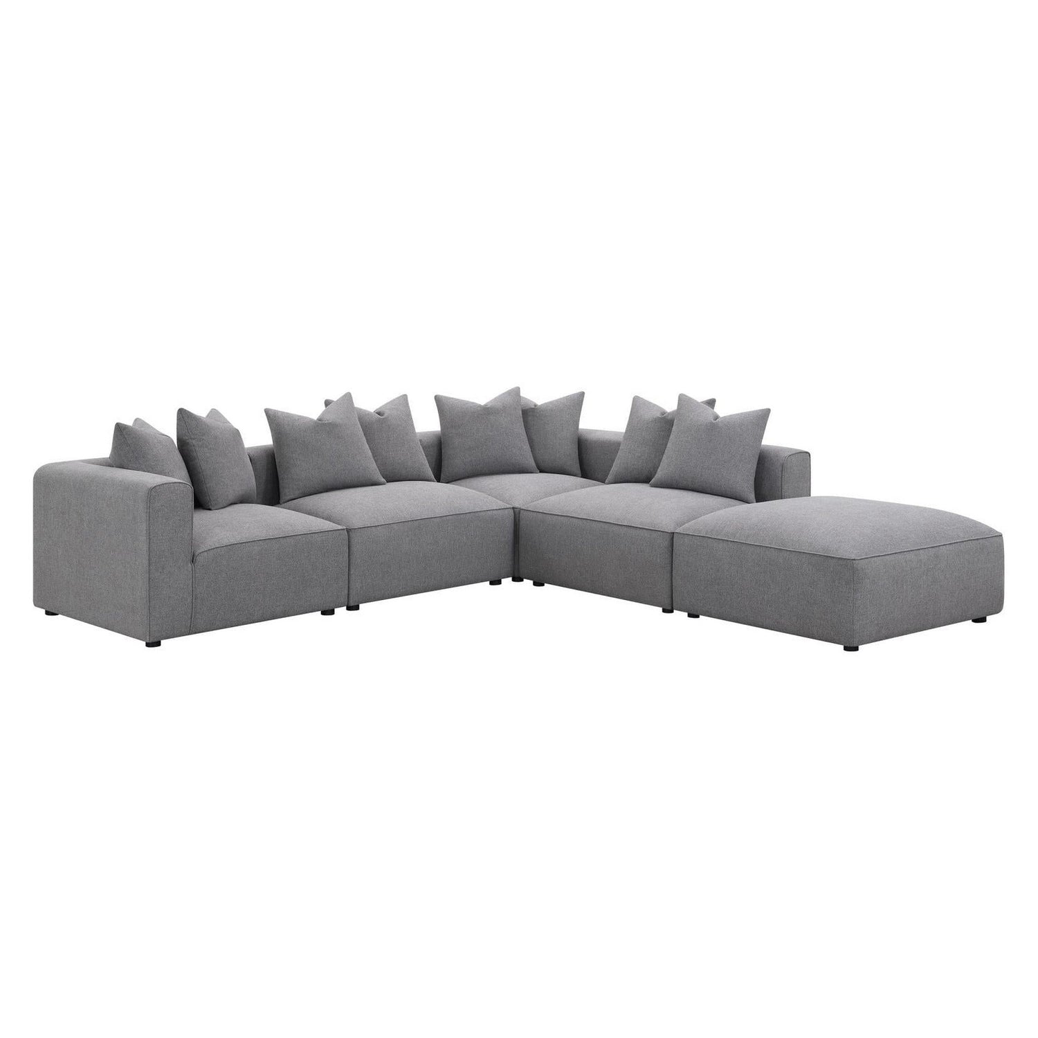 Jennifer Square Upholstered Ottoman Grey 551596