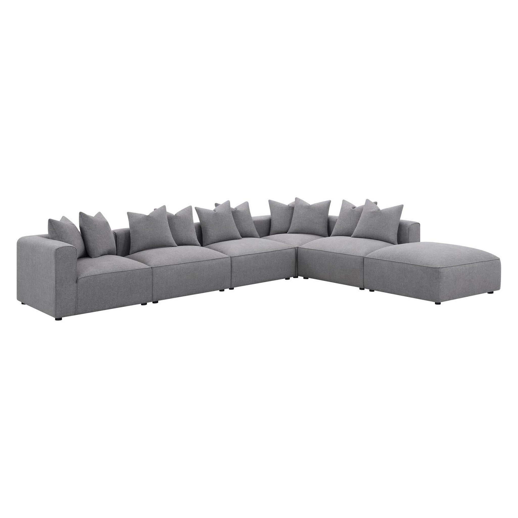 Jennifer Square Upholstered Ottoman Grey 551596