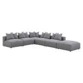 Jennifer Square Upholstered Ottoman Grey 551596