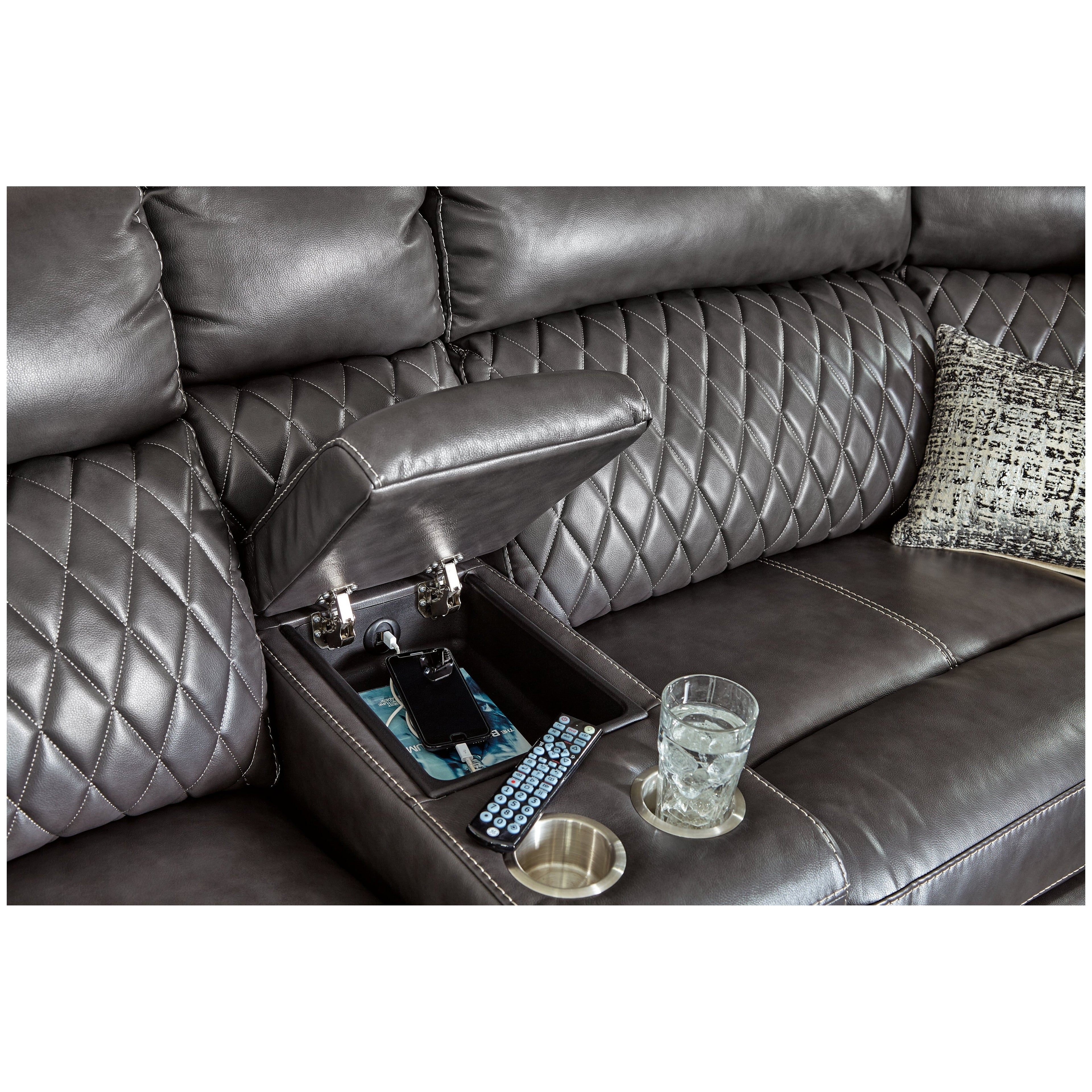 Samperstone 3-Piece Power Reclining Sectional Ash-55203S3