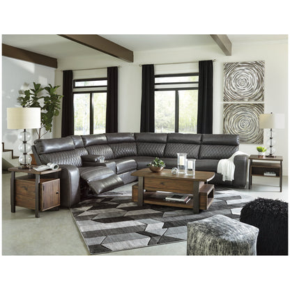 Samperstone 6-Piece Power Reclining Sectional Ash-55203S2