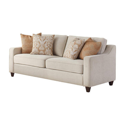 Christine Upholstered Cushion Back Sofa Beige 552061