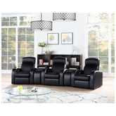 Cyrus Upholstered Recliner Living Room Set Black 600001-S3A