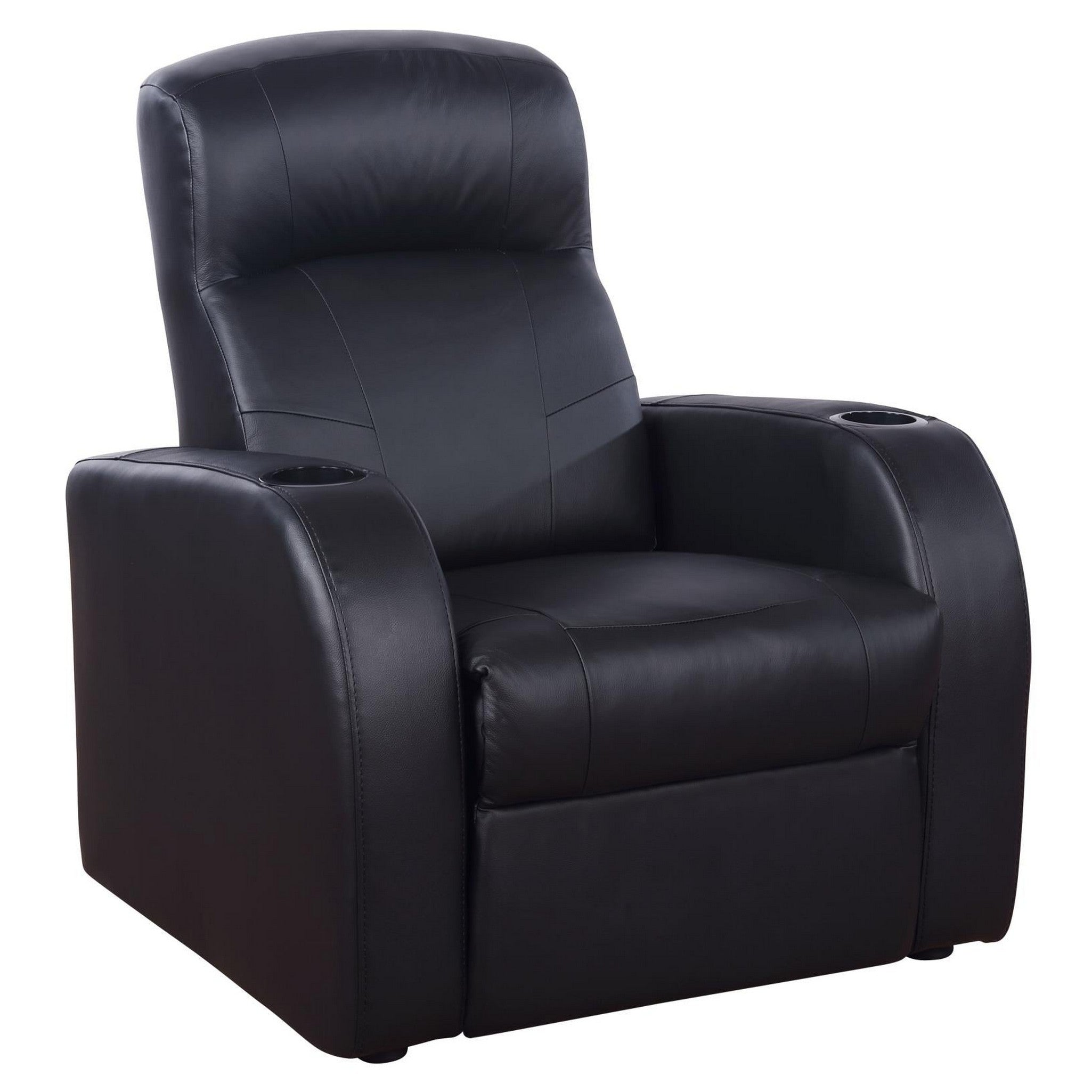 Cyrus Upholstered Recliner Living Room Set Black 600001-S3A