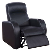 Cyrus Upholstered Recliner Living Room Set Black 600001-S3A