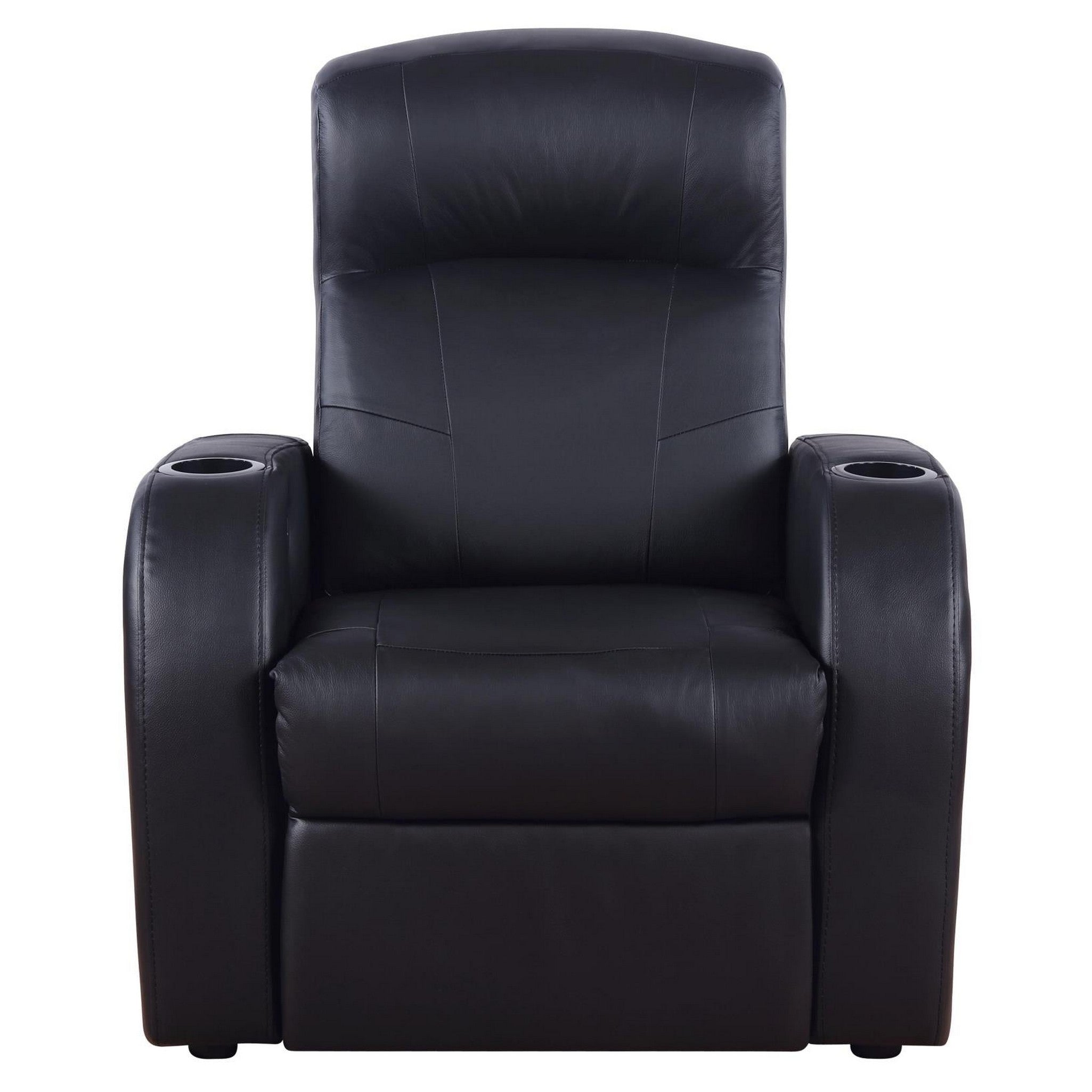 Cyrus Upholstered Recliner Living Room Set Black 600001-S3A