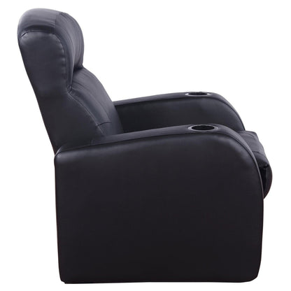 Cyrus Upholstered Recliner Living Room Set Black 600001-S3A