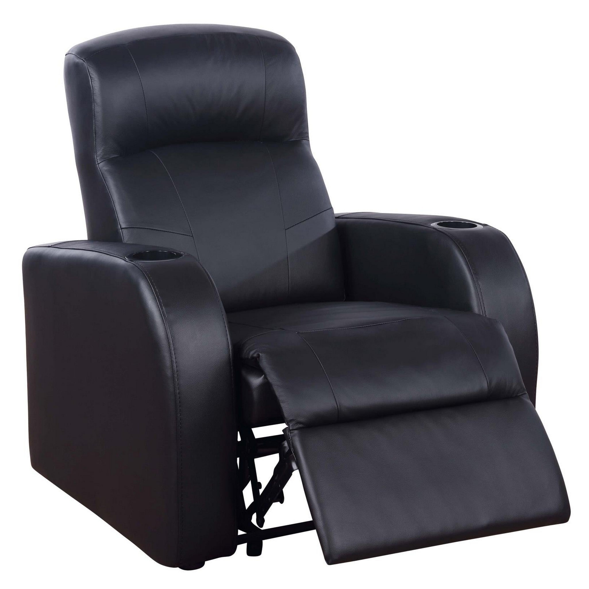 Cyrus Upholstered Recliner Living Room Set Black 600001-S3B