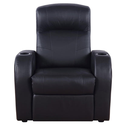 Cyrus Upholstered Recliner Living Room Set Black 600001-S3B