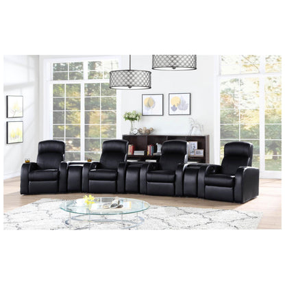 Cyrus Upholstered Recliner Living Room Set Black 600001-S4A