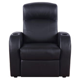 Cyrus Upholstered Recliner Living Room Set Black 600001-S4A