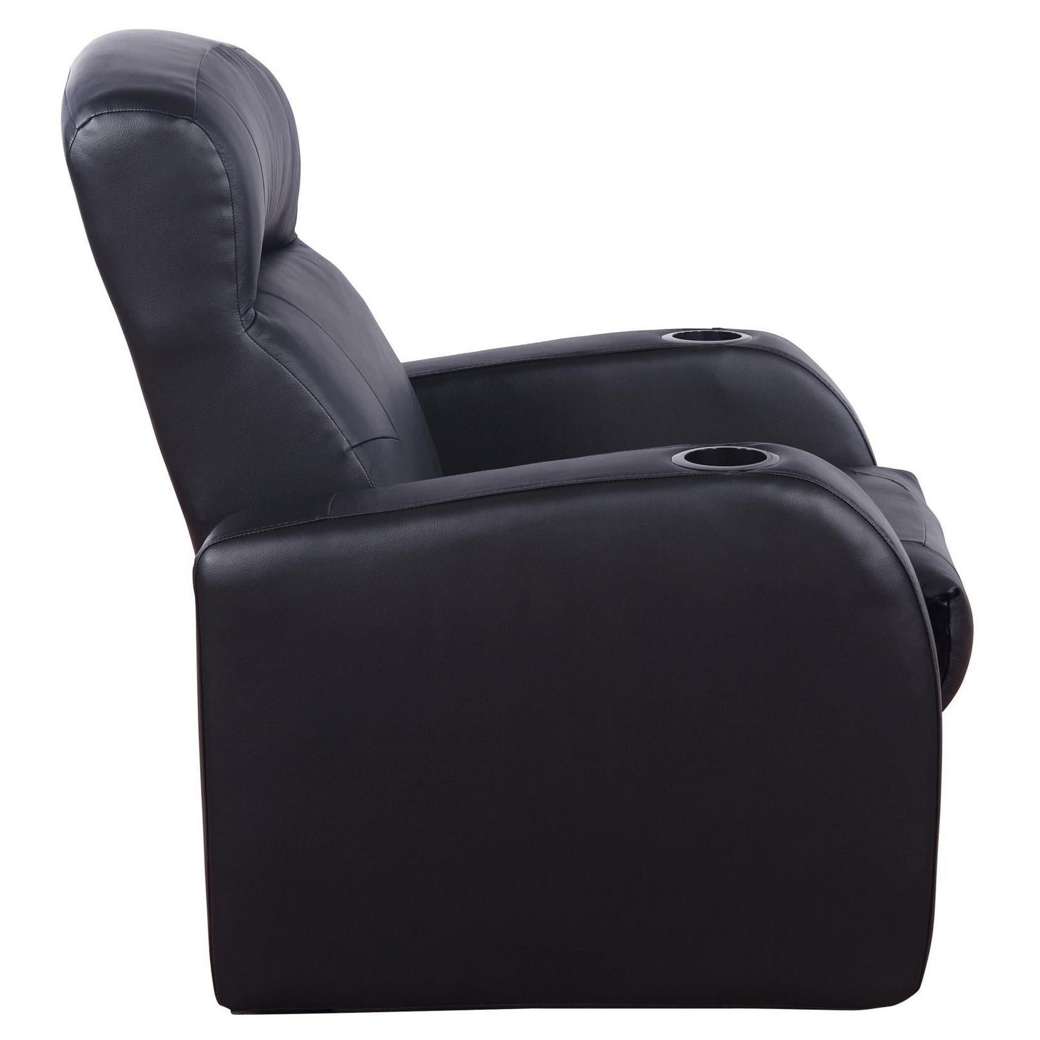 Cyrus Upholstered Recliner Living Room Set Black 600001-S4A