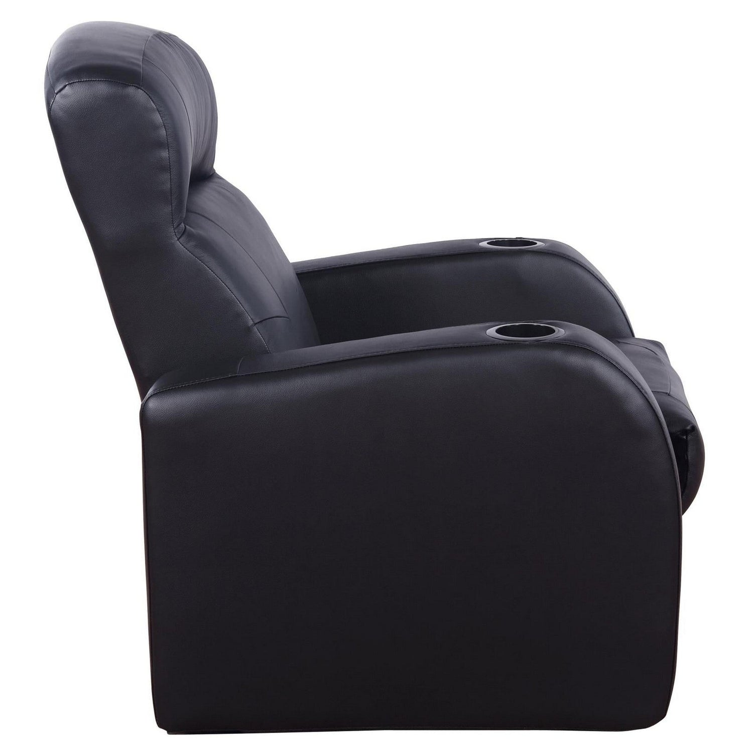 Cyrus Upholstered Recliner Living Room Set Black 600001-S4B