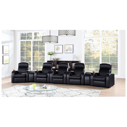 Cyrus Upholstered Recliner Living Room Set Black 600001-S5B