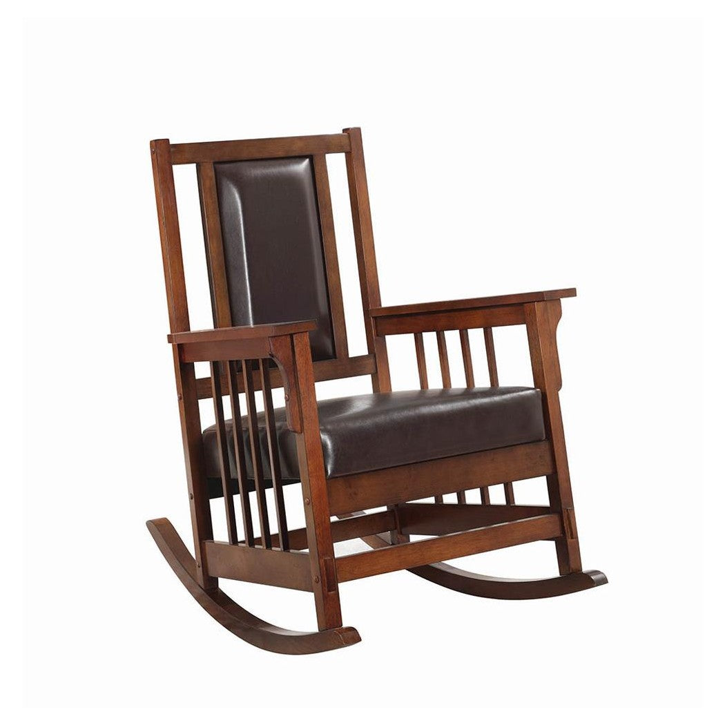 Ida Upholstered Rocking Chair Tobacco and Dark Brown 600058