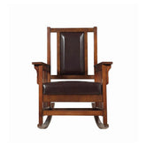 Ida Upholstered Rocking Chair Tobacco and Dark Brown 600058