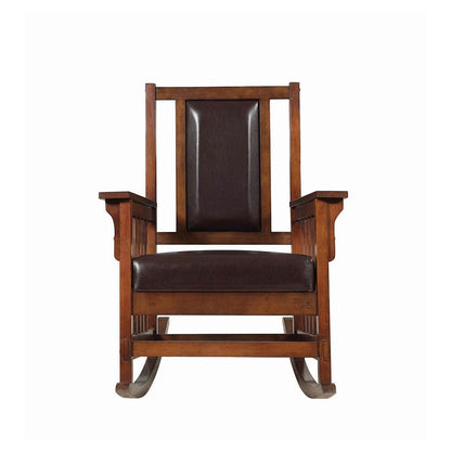 Ida Upholstered Rocking Chair Tobacco and Dark Brown 600058