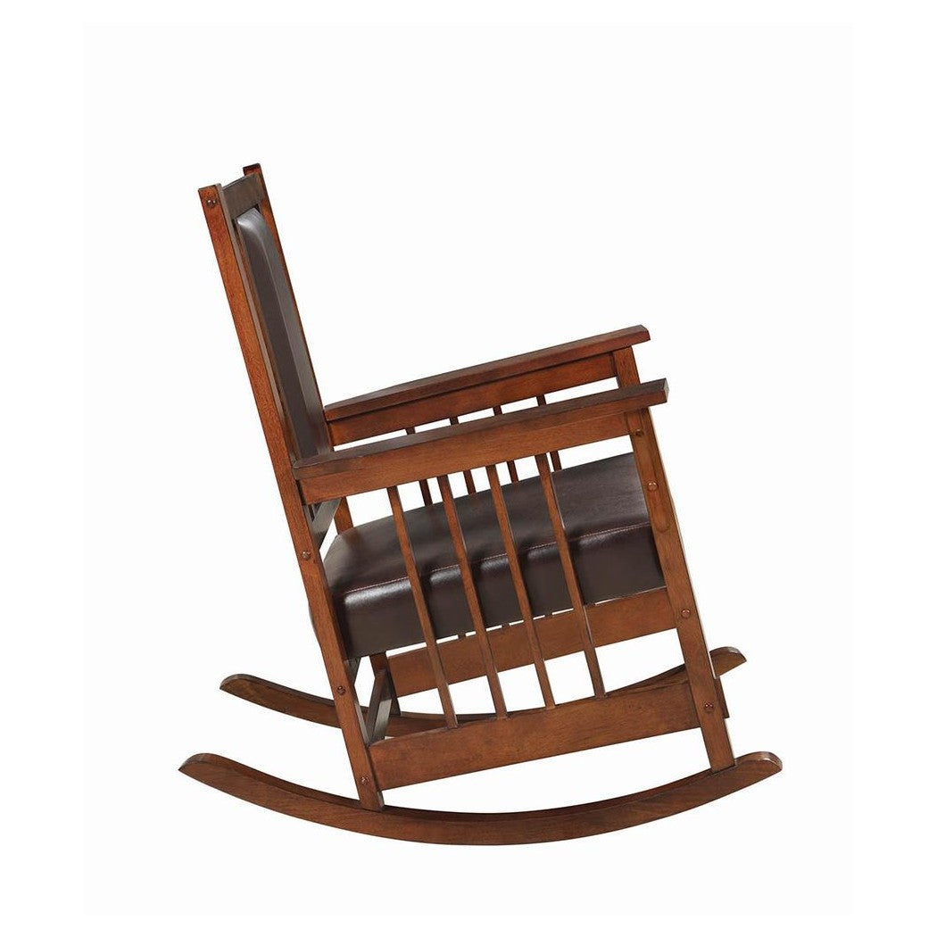 Ida Upholstered Rocking Chair Tobacco and Dark Brown 600058