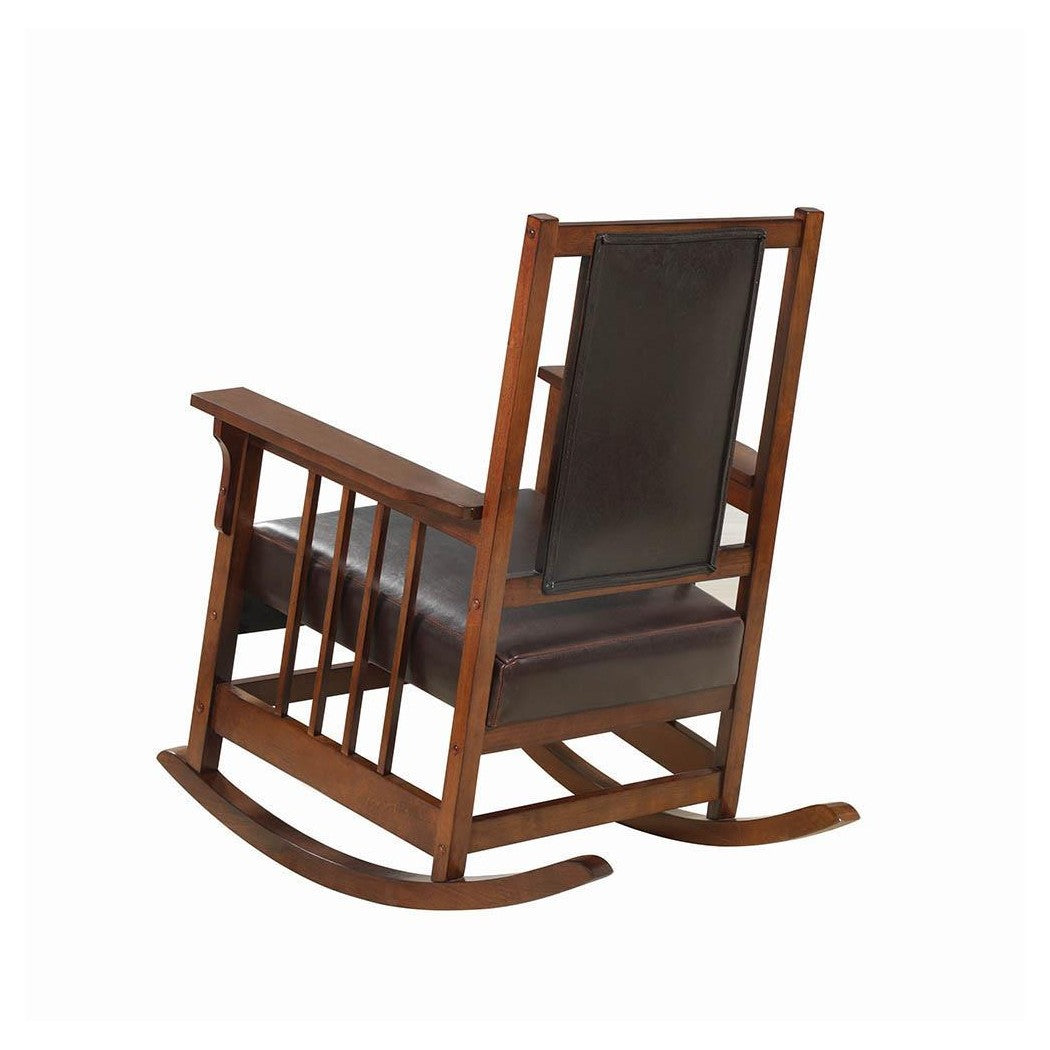 Ida Upholstered Rocking Chair Tobacco and Dark Brown 600058