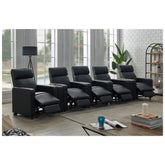 Toohey Upholstered Tufted Recliner Living Room Set Black 600181-S5B