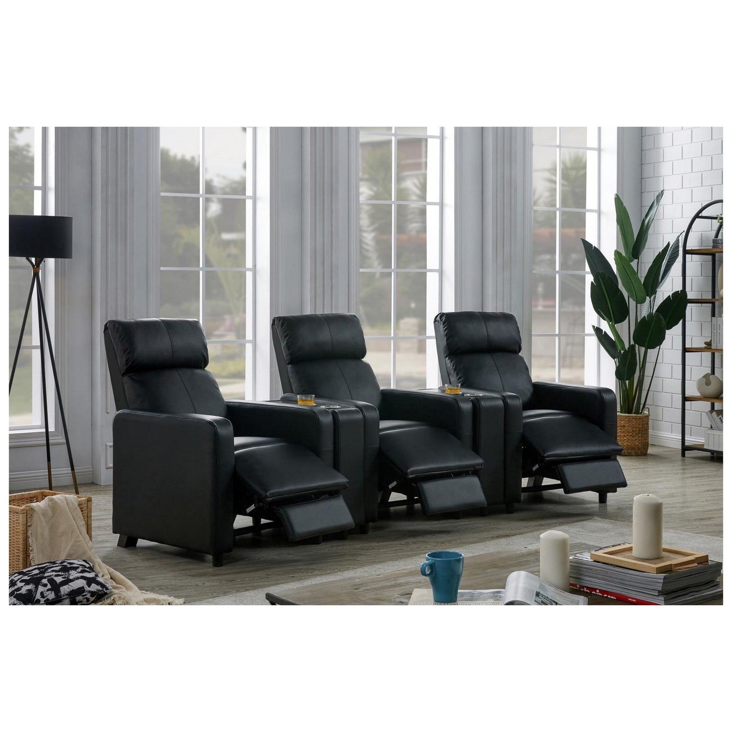 Toohey Home Theater Push Back Recliner Black 600181