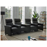 Toohey Home Theater Push Back Recliner Black 600181