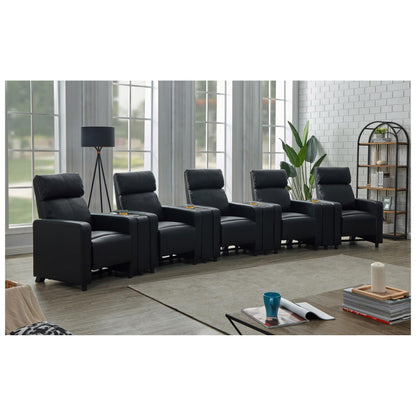 Toohey Home Theater Push Back Recliner Black 600181