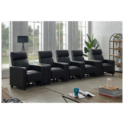 Toohey Home Theater Push Back Recliner Black 600181