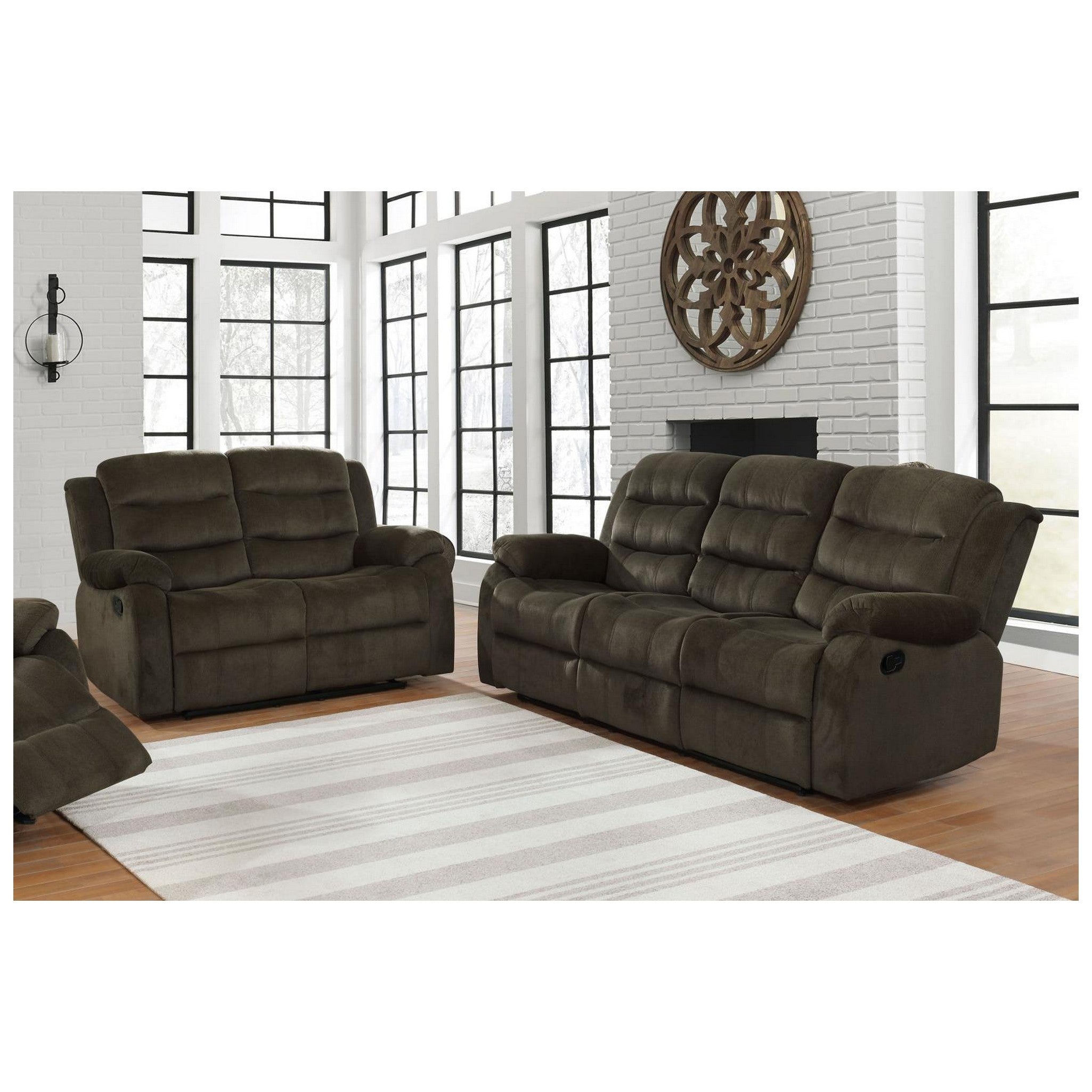 Rodman Upholstered Tufted Living Room Set Olive Brown 601881-S2