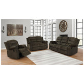 Rodman Upholstered Glider Recliner Chocolate 601883