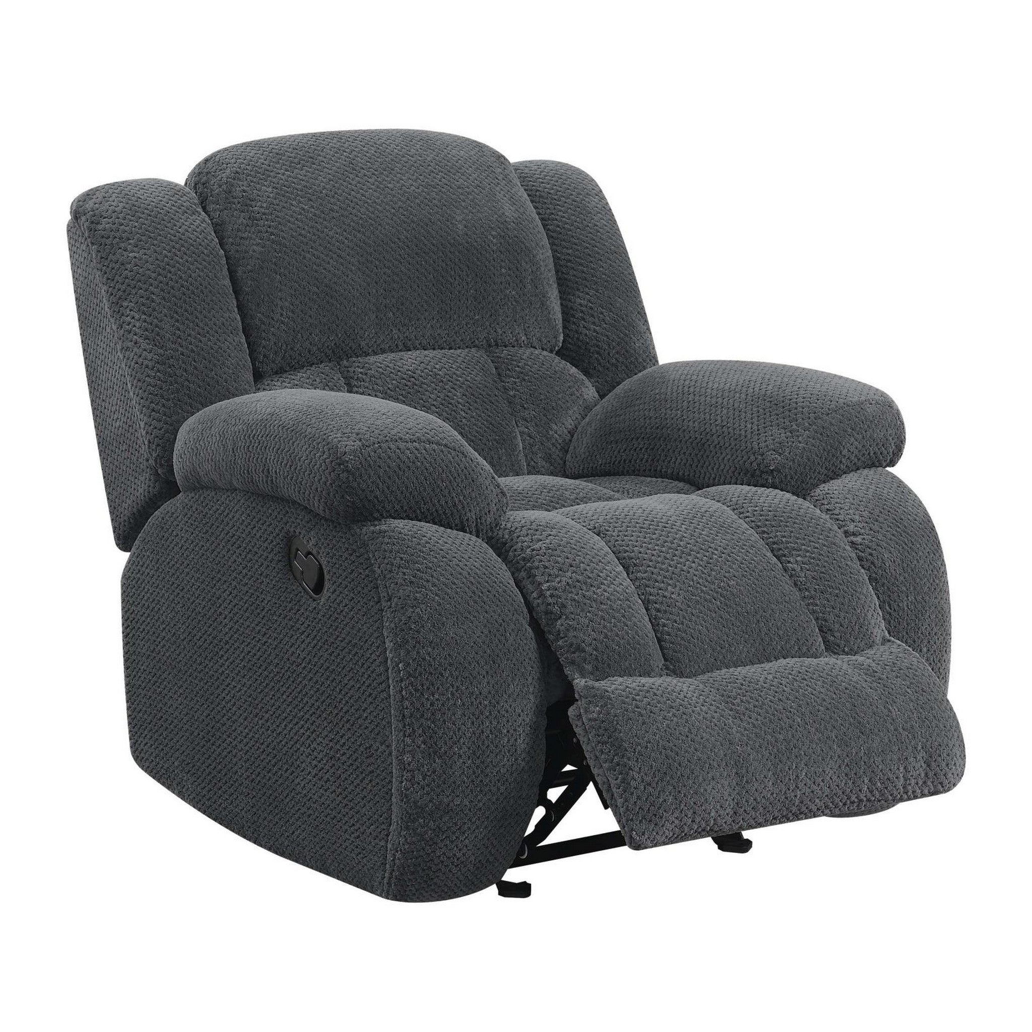 Weissman Upholstered Glider Recliner Charcoal 601923