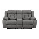 Higgins Pillow Top Arm Motion Loveseat with Console Grey 602262