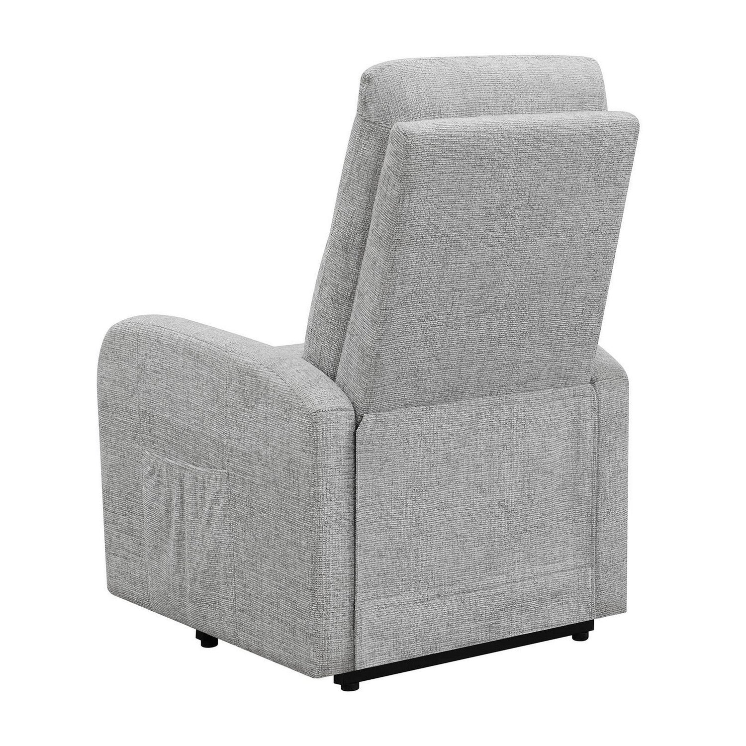 Howie Tufted Upholstered Power Lift Recliner Grey 609402P