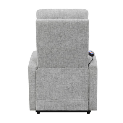 Howie Tufted Upholstered Power Lift Recliner Grey 609402P