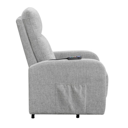 Howie Tufted Upholstered Power Lift Recliner Grey 609402P